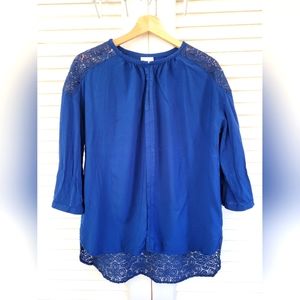 Blue 3/4 sleeve blouse Stylus, L